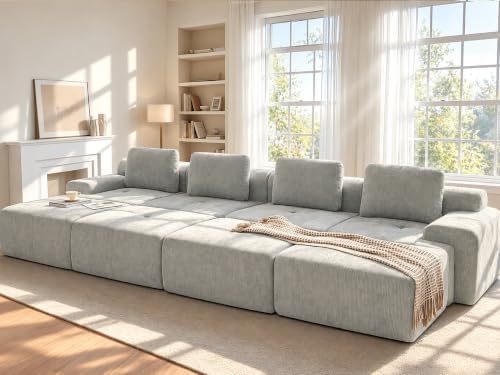 159" Oversized Boneless Couch, Comfort Cloud Sectional Couches by VYUXWO