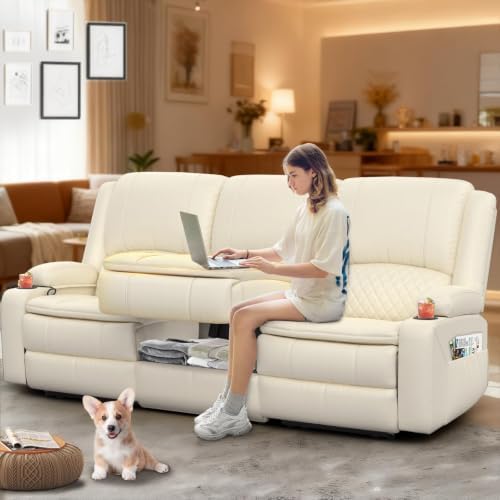 3 Seater Reclining Sofa with Multi-Functional Middle Seat by SavortheHappyMoments