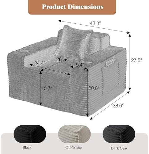 2 Piece Set Comfy Boneless Sofa Couch - Image 3