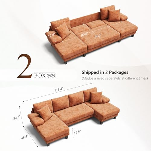 Txtin's Sleeper Sofa with Pull Out Couch Bed | 112 Inch Couches - Image 3