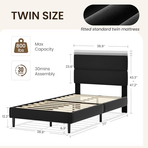 GRUSIGN Twin Size Platform Bed Frame - Image 2