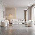 5-Piece Curved Couch Set, 4 Swivel Chairs by Alyncasa