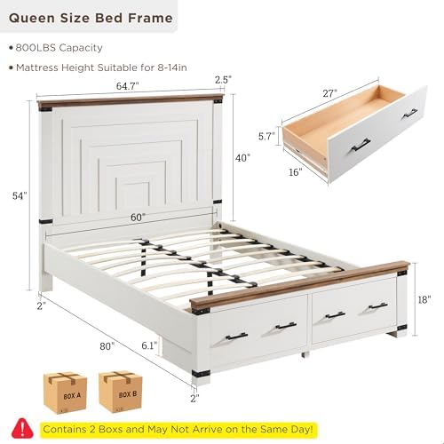 RedLemon 54" Farmhouse Queen Bed Frame - Image 2
