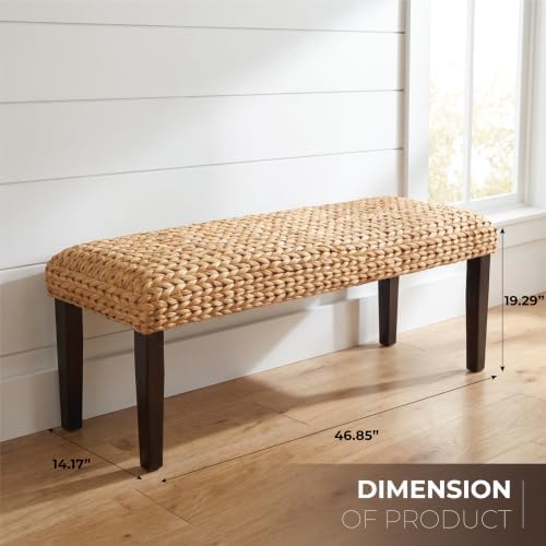 Solid Acacia Wood Entryway Bench - Image 2