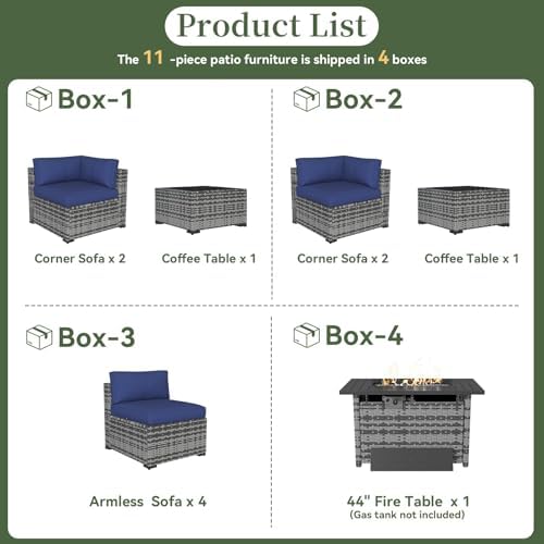 Aoxun 11 Piece Patio Furniture Set - Image 4