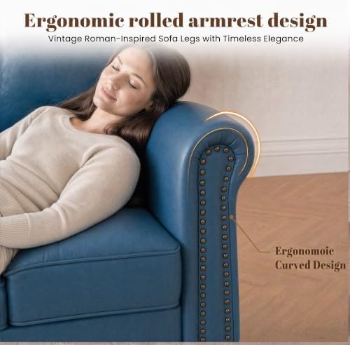 Kingfun Faux Leather Loveseat Sofa - Image 3