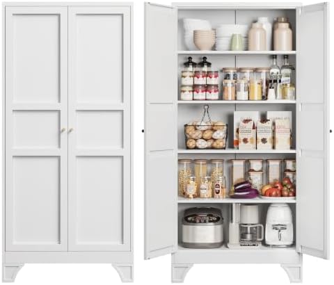 Yizosh Metal Storage Cabinet Kitchen Pantry Cabinet by Yizosh