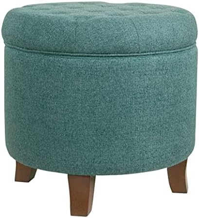 HomePop by Kinfine Fabric Upholstered Round Storage Ottoman by HomePop