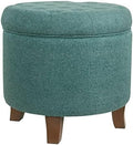 HomePop by Kinfine Fabric Upholstered Round Storage Ottoman by HomePop