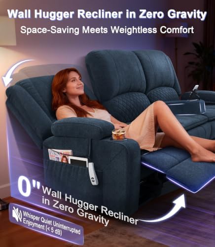 Power 3 Setaer Recliner Sofa, Wall Hugger Loveseat Recliner - Image 3