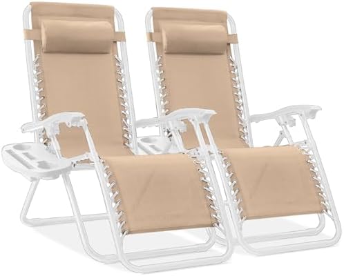 Best Choice Products Zero Gravity Chair Recliner, Sand/White by BestChoiceProducts