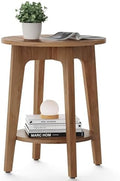 VASAGLE Round Side Table with Lower Shelf, End Table by VASAGLEbySONGMICSHOME