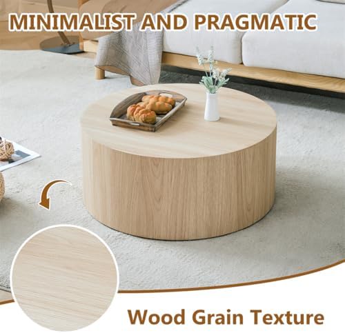 Round Coffee Table for Living Room Table, Modern Wood Coffee Table, Center Table - Image 6