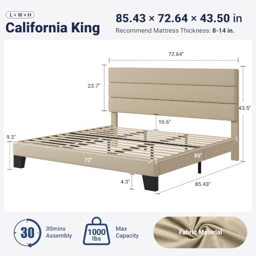 Allewie Cal King Size Platform Bed Frame - Image 2