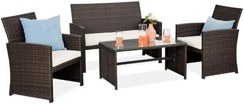 Best Choice Products 4-Piece Outdoor Wicker Patio Conversation Furniture Set by BestChoiceProducts