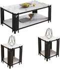 3 Pieces Living Room Table Set, Modern Coffee Table and 2 End Tables by Unknown