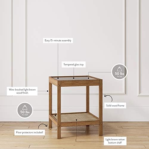 Nathan James 33301 Hayes Solid Wood Nightstand, End or Side Table in Light - Image 5