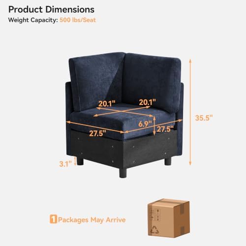 WUTUTUEE Corner Seat Module for Modular Sectional Couch Sofa - Image 2