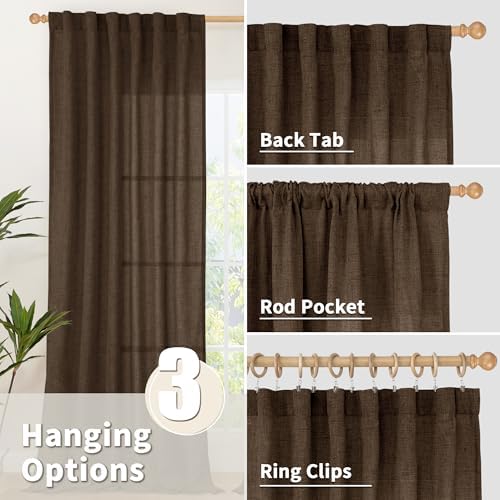 YoungsTex Dark Brown Linen Curtains - Image 6