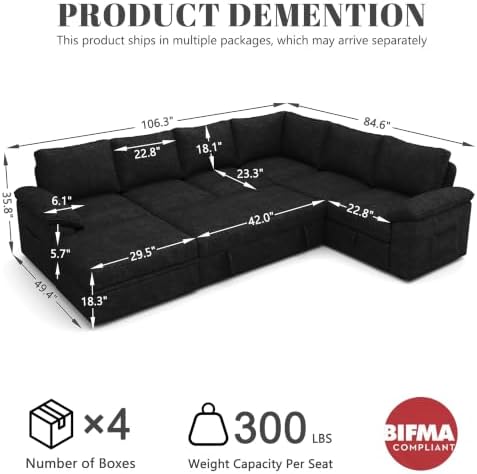 106'' Modular Sectional Sofa - Image 3