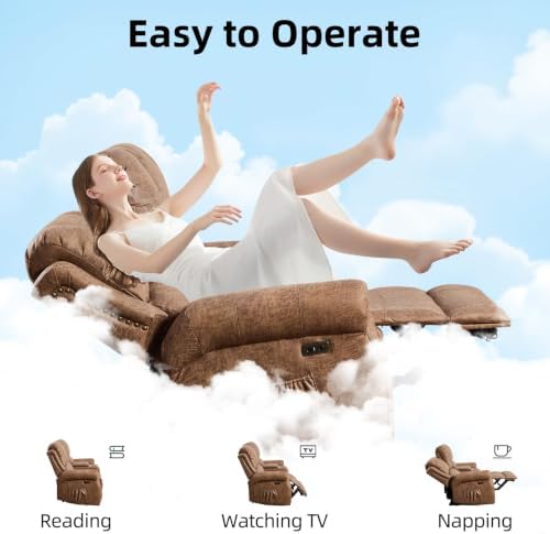 EBELLO 2-Piece Manual Recliner Sofa Set, Faux Leather 2 Message Single Recliner - Image 6