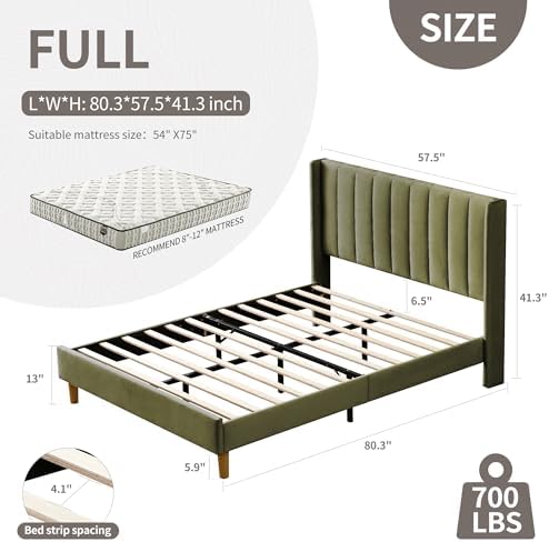 YUHUASHI Full Bed Frame，Platform Bed - Image 2
