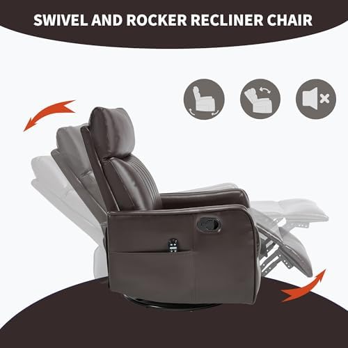 Manual Swivel Rocker Recliner Chair - Image 5