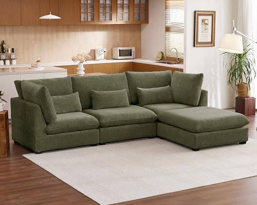 115" Oversize Chenille Modular Sectional Sofa Couches by CHICHOUSE