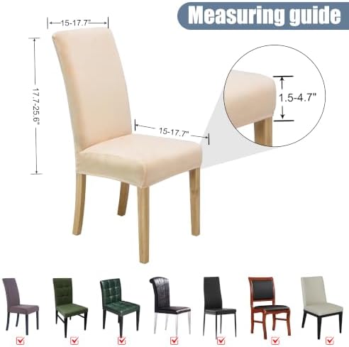 Dining Chair Covers, Stretch Seat Covers, Washable Furniture Protector - Image 5