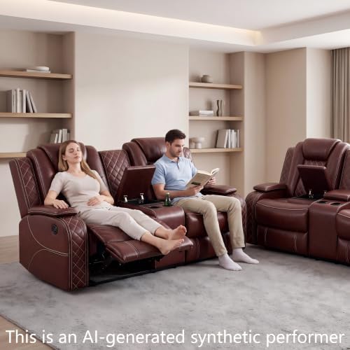 Leather Power Recliner Sofa Set - Image 5