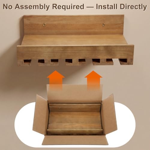 Novabright 2 Pack Wall Mounted Wine Rack, 15.7 x 8.66 Inch Rustic Farmhouse - Image 5