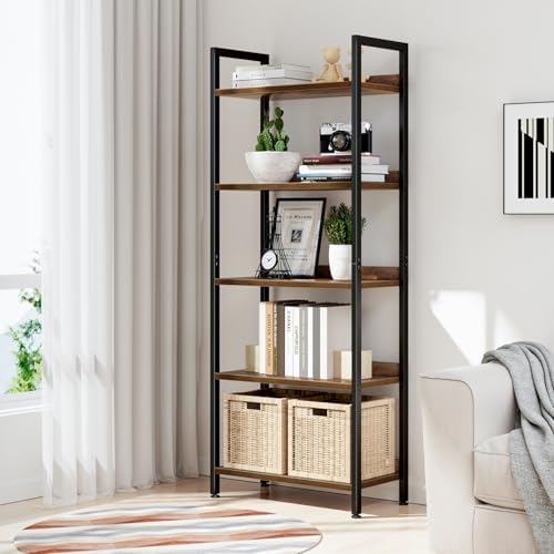 NUMENN Bookshelf, 5 Tier Freestanding Shelving Unit - Image 2