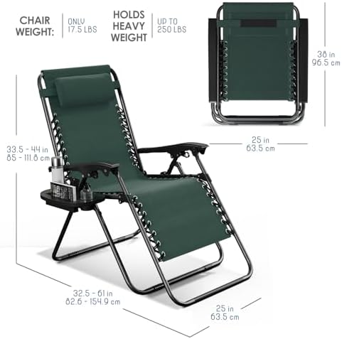 Nestl Zero Gravity Chairs Set of 6, Patio Lounge Chair Outdoor - Image 3