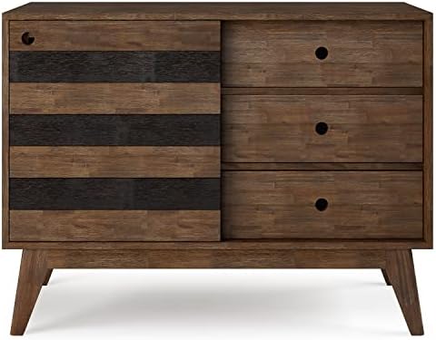 SIMPLIHOME Clarkson 48" Solid Acacia Cabinet in Rustic Natural Aged Brown - Image 5
