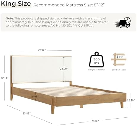 CHITA King Size Platform Bed Frame, - Image 2