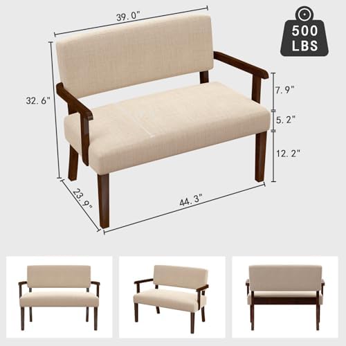 FAGAGA Accent Chair 2 Seat, Upholstered Reading Leisure Chair, Bench - Image 3