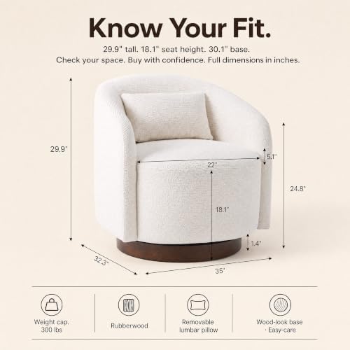 COLAMY Swivel Accent Chair for Living Room, Swivel Barrel Chair - Image 2