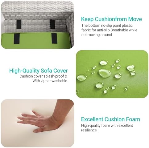 Outdoor Patio Furniture Set PE Wicker Rattan Outdoor Sectional Sofa - Image 2