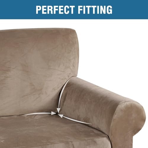 H.VERSAILTEX Stretch Velvet Sofa Covers Large Couch Covers Sofa Slipcovers - Image 4