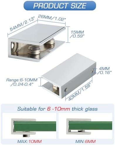 Alise Glass Shelf Brackets Chrome, Holders - Image 3