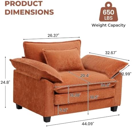 Oversized Accent Chair for Living Room, Modern Cloud Sofa Chair, Comfy Reading - Image 2