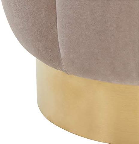 Safavieh Couture Collection Maxine Pale Taupe Velvet and Gold Channel Tufted - Image 4