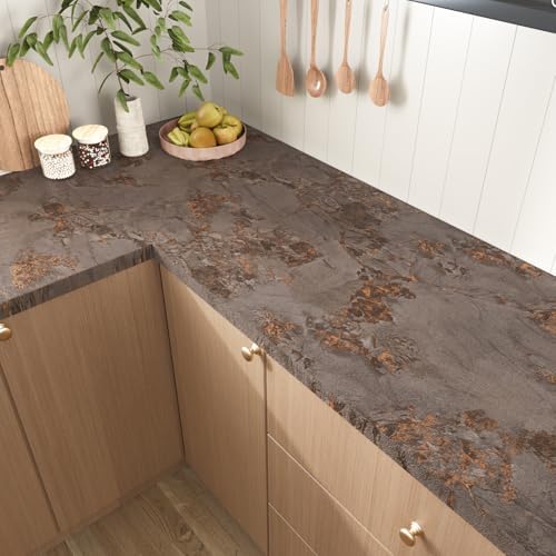 VEELIKE Thick Luxury Bronze Brown Marble Contact Paper - Image 4