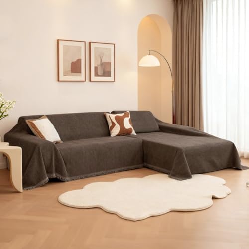 MYSKY HOME L Shape Sectional Couch Cover, Deep Chocolate by MYSKYHOME