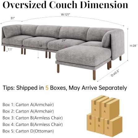 Cloud Sectional Couches for Living Room, Modular Sectional Sofa - Image 2