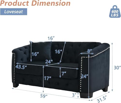 77" Modern Velvet Chesterfield Sofa - Image 2