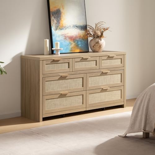 SICOTAS 7 Drawer Rattan Dresser - Image 5