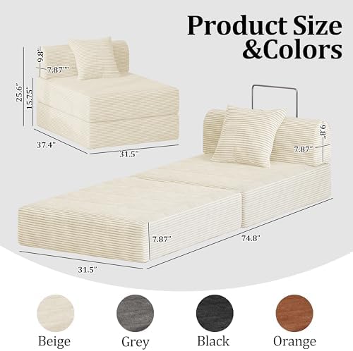 Futon Sofa Bed Modular Loveseat Sleeper Folding Pull Out Couch - Image 2