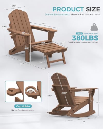 Ciokea Rocking Adirondack Chairs Set of 2 - Image 3