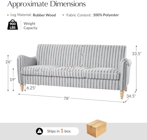 HULALA HOME Farmhouse Curved Couch - Image 2
